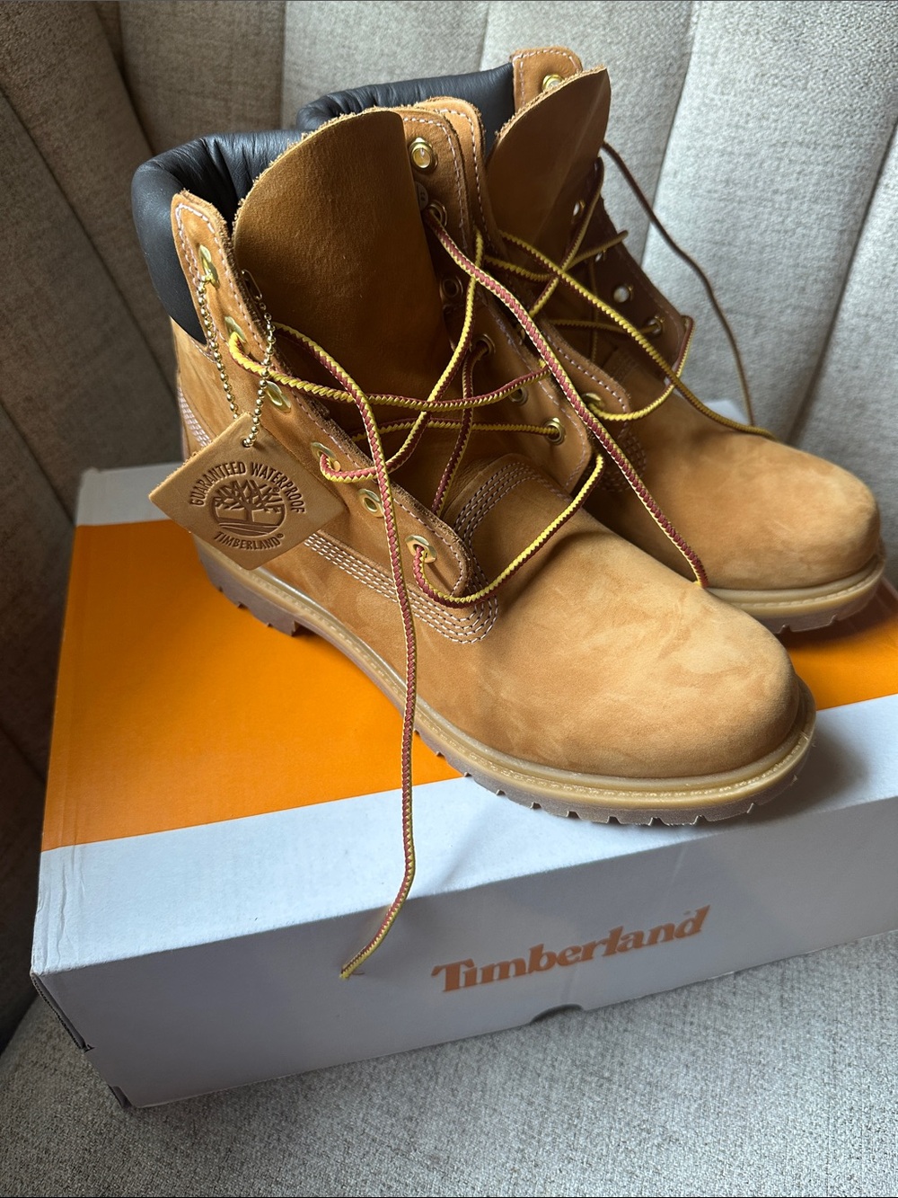 Timberland Wheat Nubuck 6-Inch Lace-Up Work Boots